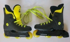Vtg 90s Rollerblade Lightning Inline Skates Sz 38-4 Black Neon Yellow Kryptonics