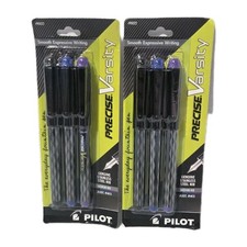 2 x 3 PACK Pilot Precise Varsity Fountain Pens, Med Nib, Black, Blue,  Purple