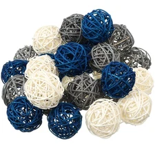 30 Pcs Blue Rattan Balls Blue Decorative Balls for Decoration Bowl Wicker 1.8...