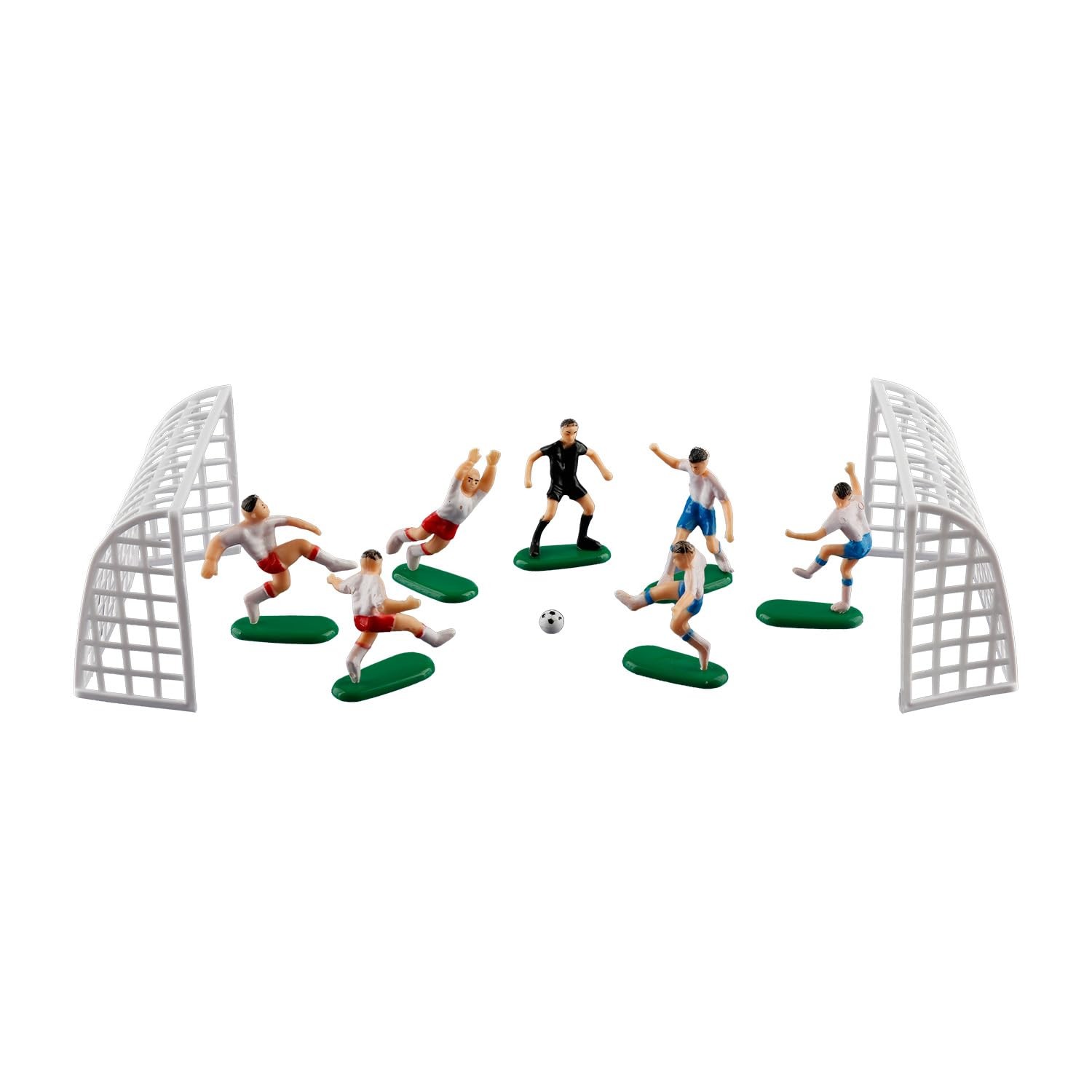1set Plastic Soccer Player Cake Topper, Reusable Football Figurines Decoration