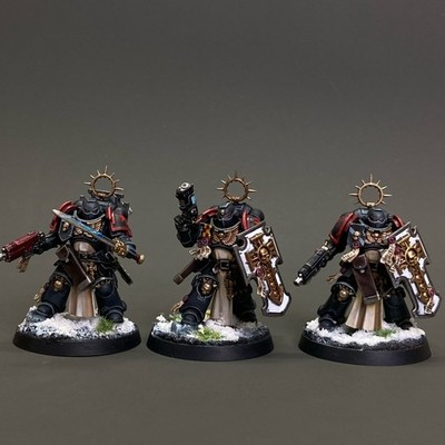 Space Marines Bladeguard Veterans Commission Warhammer40k Black Templars Painted