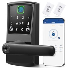Keypad Smart Door Lock with Handle, Fingerprint Keyless Entry Digital Lock for