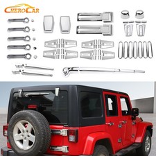 31pcs Full Set Exterior Cover Trim Kit Fit For 07-18 Jeep Wrangler Jk Jku Chrome