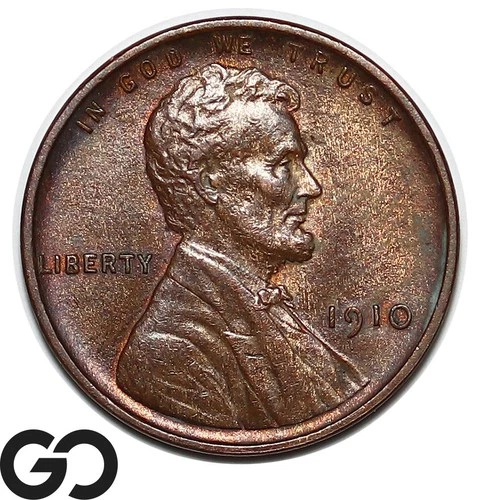 1910 Lincoln Cent Wheat Penny, Gem BU++