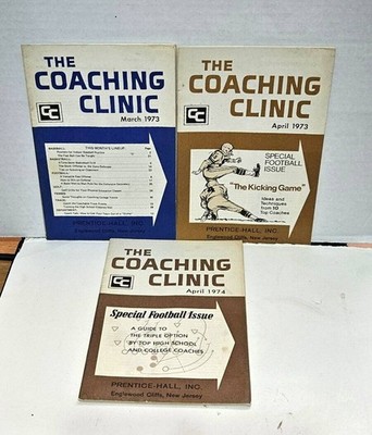 Lot of 3 The Coaching Clinic Issues March & April 1973 and April 1974