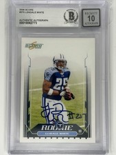 2006 Score - Rookie LenDale White On Card Auto #370 (RC) BGS Auto 10 Titans. rookie card picture