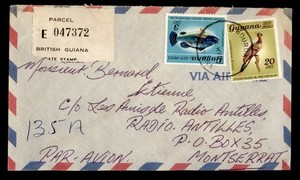 DR WHO 1970 GUYANA REGISTERED BOURDA AIRMAIL TO MONTSERRAT R59792