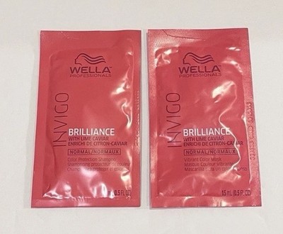 Wella Invigo Brilliance Shampoo & Mask Color Protection .5 Fl Oz 15 ML Size