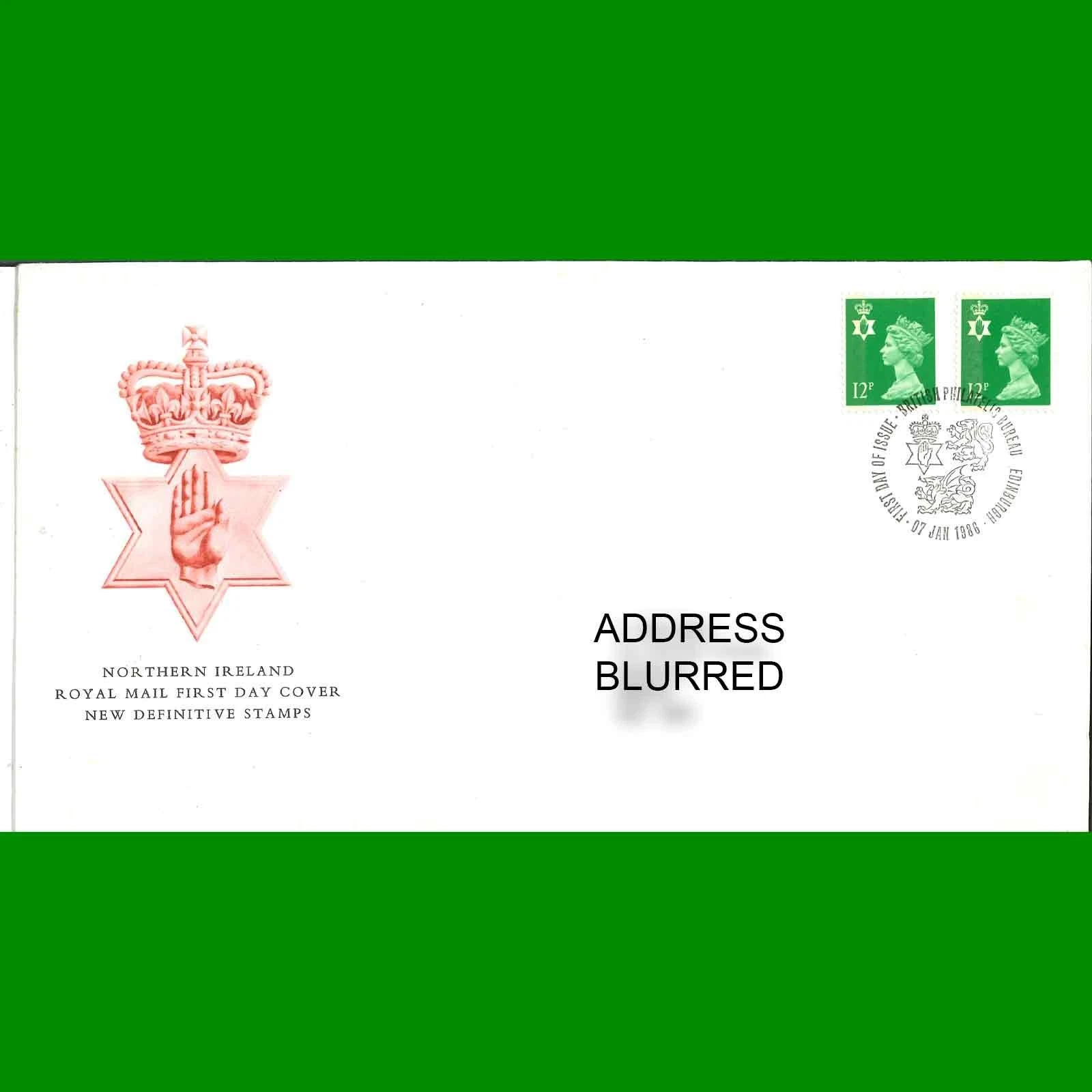 FDC Regional Definitive - Northern Ireland, First Day Cover Stamps, 7.1.1986 - Picture 1 of 3