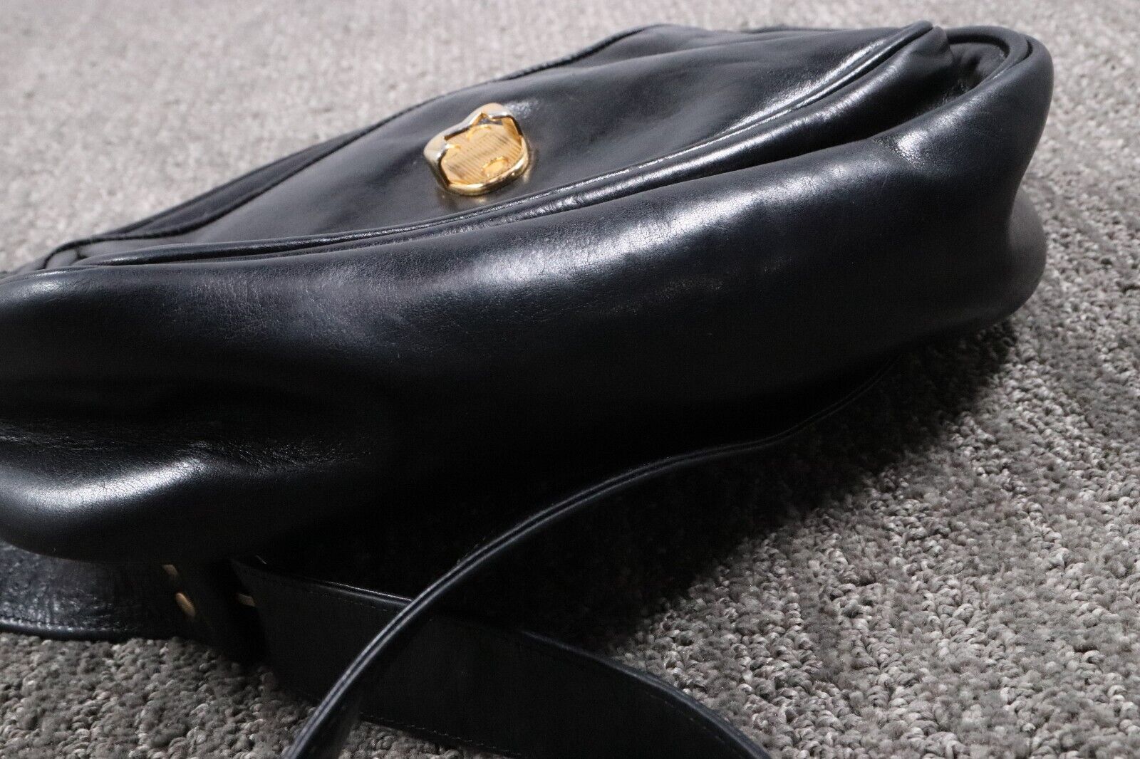 Vintage Marino Orlandi Genuine Leather Black Shou… - image 8