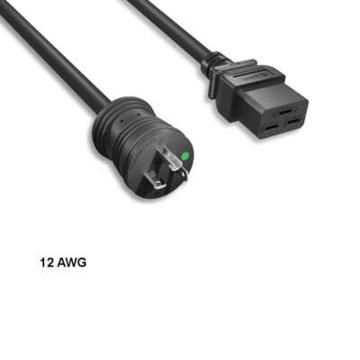 10x 6ft 12 AWG Hospital Grade Power Cable NEMA 5-20P to C19 20A/125V Blk