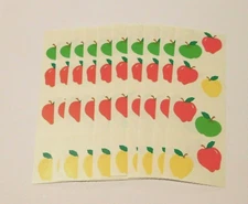 Mrs. Grossman's Sticker Lot 10 Strips ~Apple Fest~ Green Red Yellow 1994 Vintage
