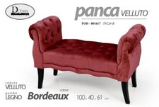 Panca Divano Panchetta Braccioli Poltrona Vintage BORDEAUX TRAPUNTATA 100*40*61