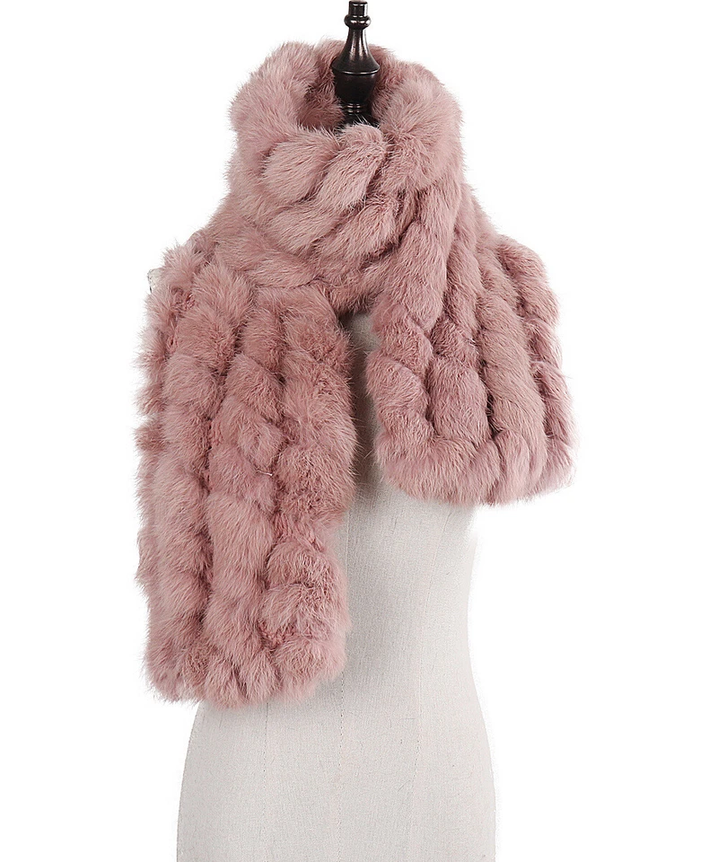 New Winter Warm Fur 100% Real Rex Rabbit Fur Collar Scarf Shawl Neck Warmer  - Image 3 of 4