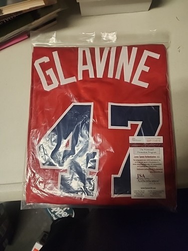 Autographed/Signed TOM GLAVINE Atlanta Blue Baseball Jersey JSA COA Auto - 第 1/4 張圖片