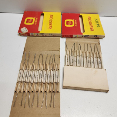 LOT OF 20 NEW OLD STOCK! OHMITE 5 WATTS 2 OHM RESISTORS 995-5B 4537