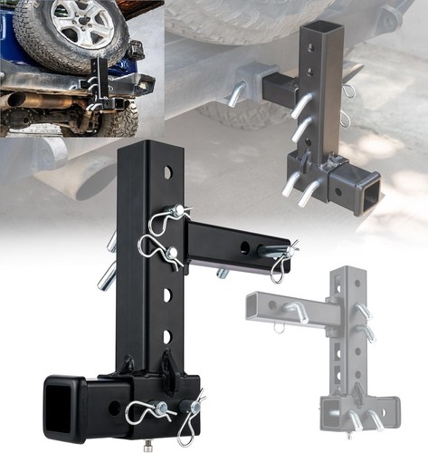 Trailer Hitch Riser Drop/Rise Adjustable Hitch Steel Bicycle Rack Cargo ...