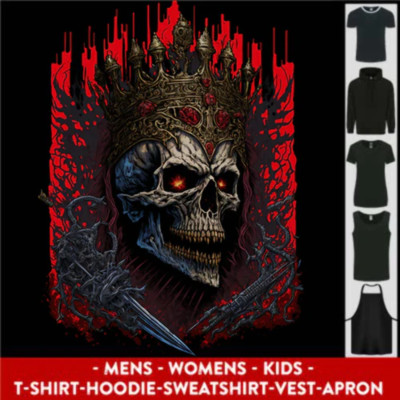 Evil Skull King Heavy Metal Rock Musik Herren Damen Kinder Unisex