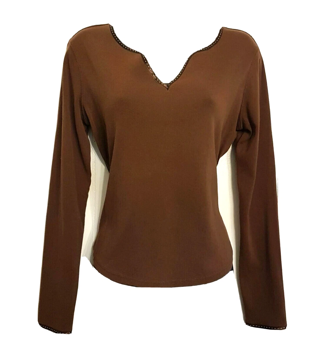 Top Femme Covington 100% Coton - Col V - Taille MP (Petite) - Blanc - Occasion Bon état