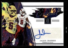 2023 CHRONICLES DRAFT IMPECCABLE CANVAS CREATIONS AUTO JALEN CROPPER FRESNO ST