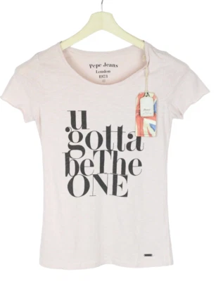 PEPE JEANS Latham Camiseta Mujer 2XS Manga Corta Cuello Redondo Estampado Logo Rosa - Imagen 1 de 4