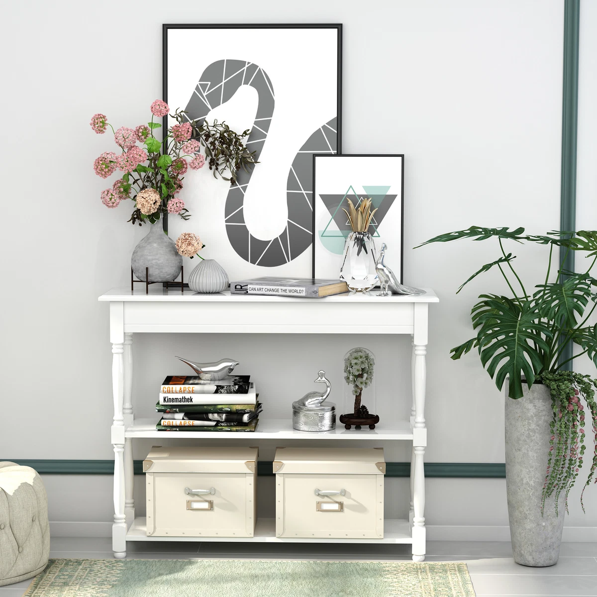 Accent style Entryway Console Table Side Desk Hallway Living Room