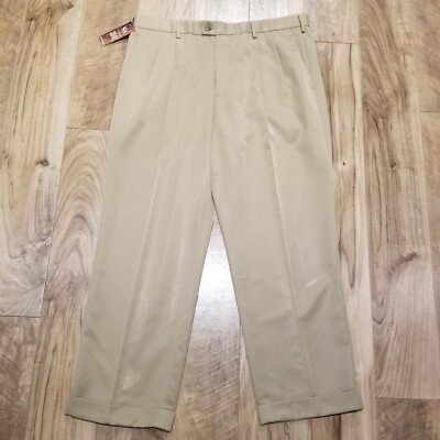 Nwt Dockers Khaki Dress Pants 38x29 Pleated Relaxed Cuffed Cocona Premium Coit