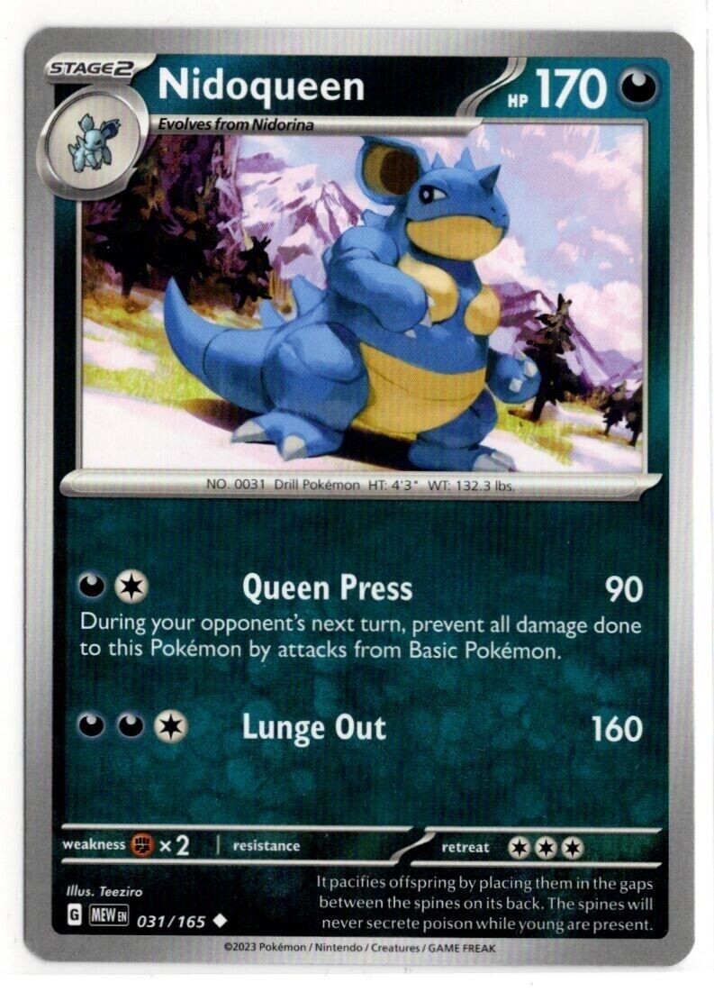 Pokémon - 151 - NIDOQUEEN - 031/165 - ENGLISH - NM/M | eBay
