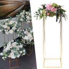 Gold Flower Floor Stand 31x31x100cm Metal Column Flower Arrangement Stand