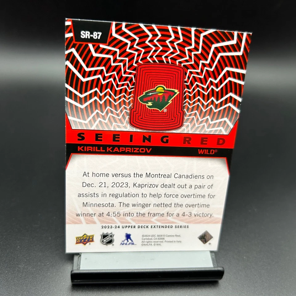 2023-24 Upper Deck Extended Seeing Red #87 Kirill Kaprizov Minnesota Wild - Image 2 of 2