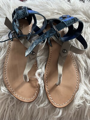 Schutz Thong Sandal Adjustable ankle strap Flat Sandals