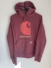 Carhartt Rain Defender Hoodie Sweatshirt Graphic Logo Pink Women  s M 8-10
