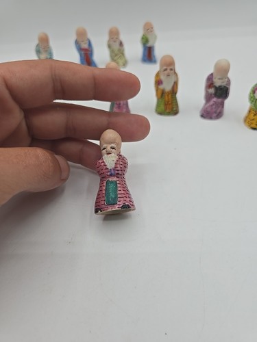 Vintage Chinese Famille Rose Miniature Porcelain Immortal Figurine ( Set Of 9) - Picture 10 of 19