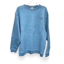 Columbia Men  s L Blue Hart Mountain Crew Neck Sweatshirt Old Stock 2000  s NEW