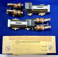 ERTL Horse And Wagon Tanker Bank Die Cast Metal Baltimore Gas Electric x2