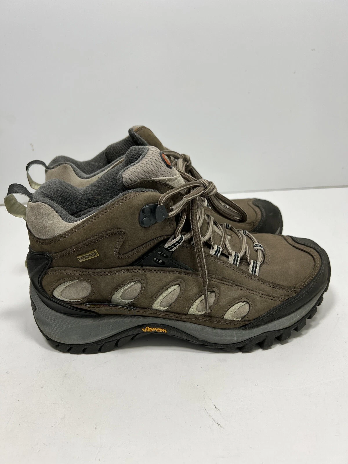 merrell radius mid hiking trail waterproof vibram walnut boots