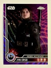2023 Topps Chrome Star Wars Purple Wave Jyn Erso Rebel Alliance Card
