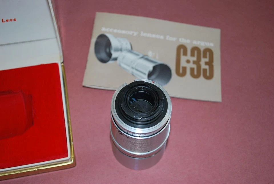 TELEOBJETIVO ARGUS VINTAGE ENNA 100mm F:4.5 ARGUS C 33 CON CAJA Y MANUAL Foto 3 de 4