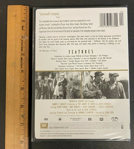 2004 NEW SEALED DVD *THE GRAPES OF WRATH* 20TH CENTURY FOX CD/DVD - Picture 2 of 2