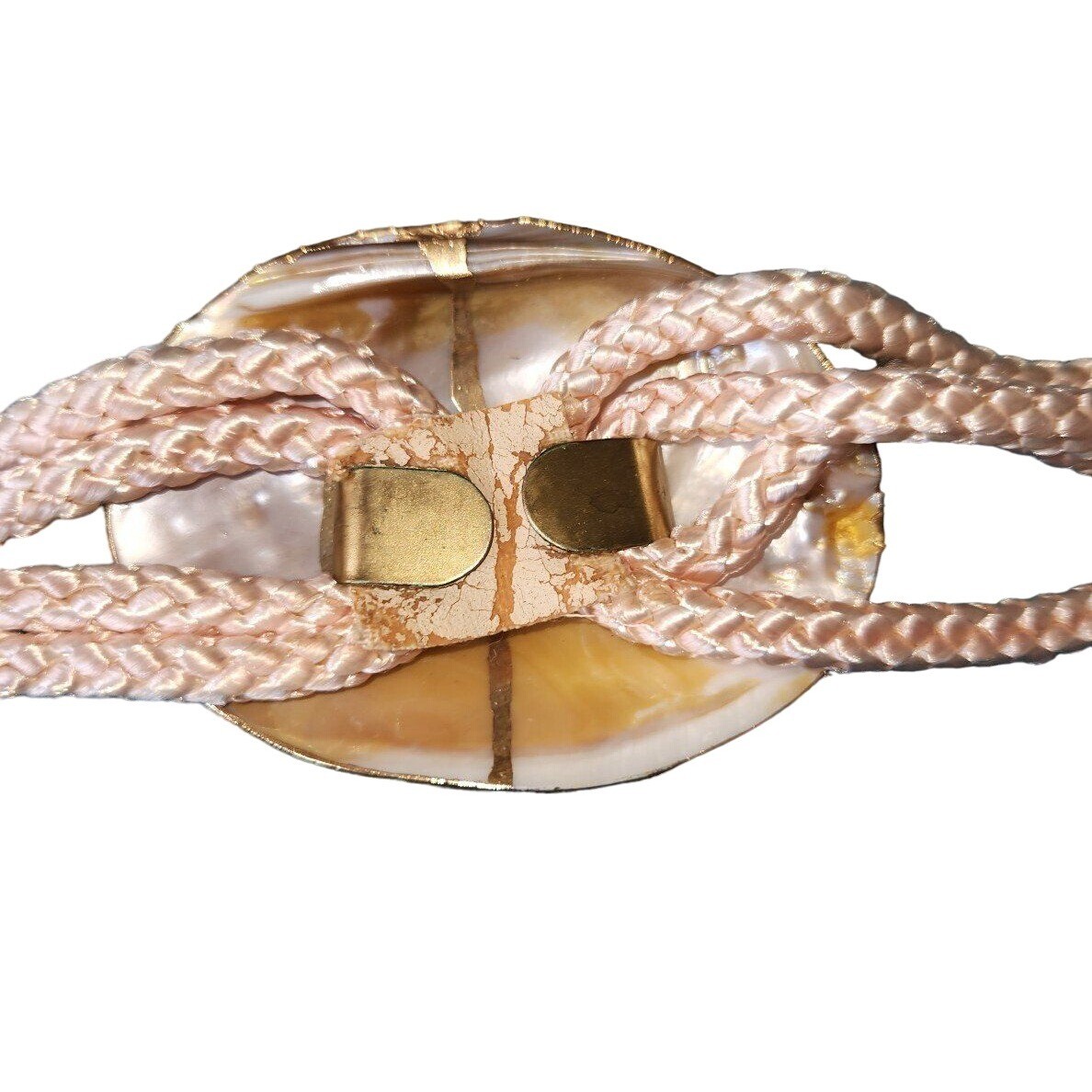 1980s Cream Color Braided Cord Belt With Shell | eBay display picture 1