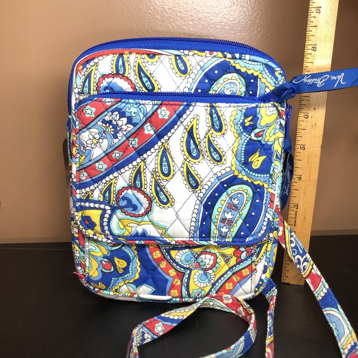 Vera Bradley Marina Paisley Quilted Cotton Mini Backpack Blue Floral Bag Vera Bradley Marina Paisley Pattern Mini Bag | eBay main image 3