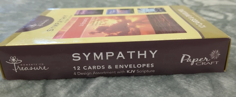 Moments To Treasure Religious Boxed Sympathy Cards (12 pk) with KJV Scripture - Image 3 of 4