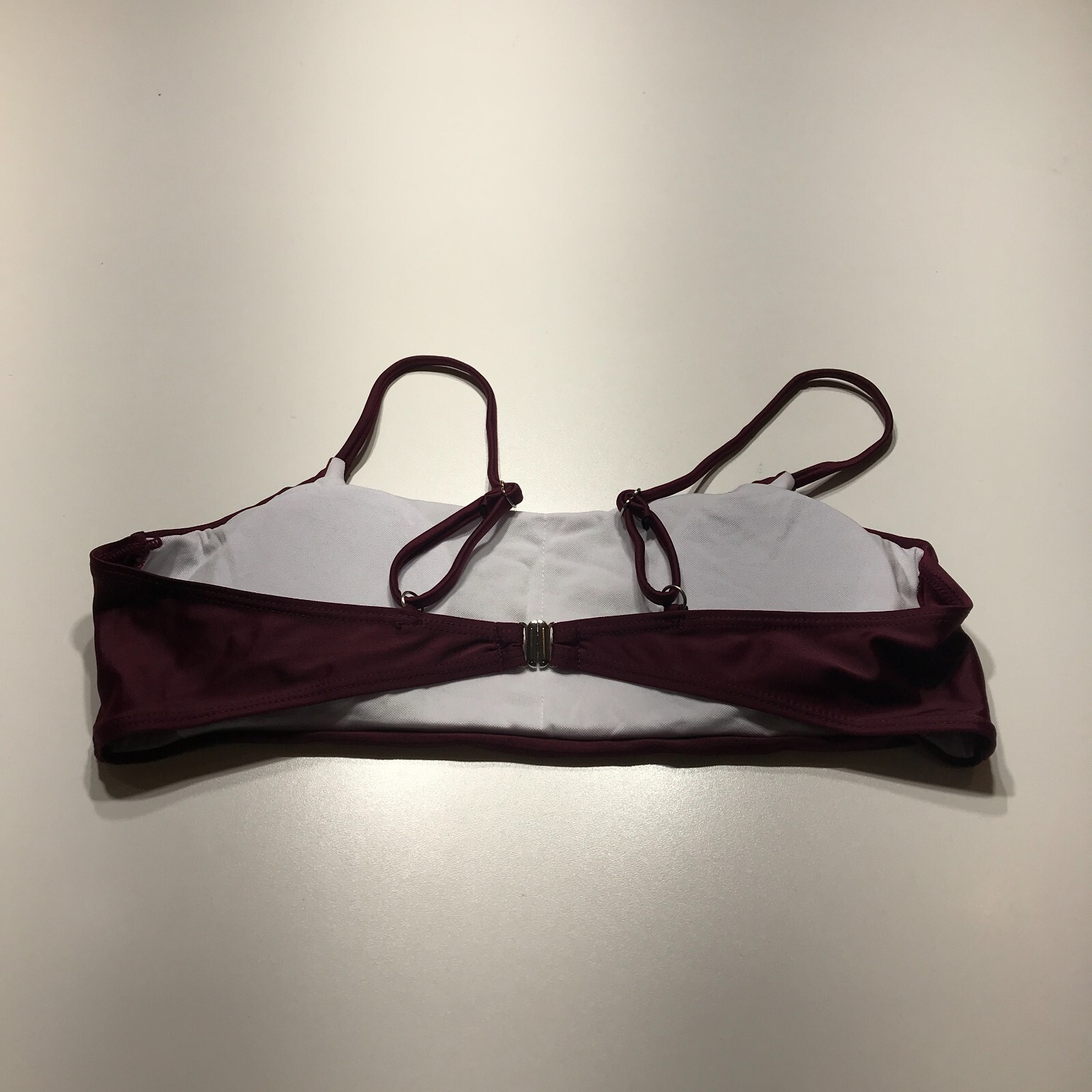 Solid Maroon Burgundy Spaghetti Strap Lined Padde… - image 2