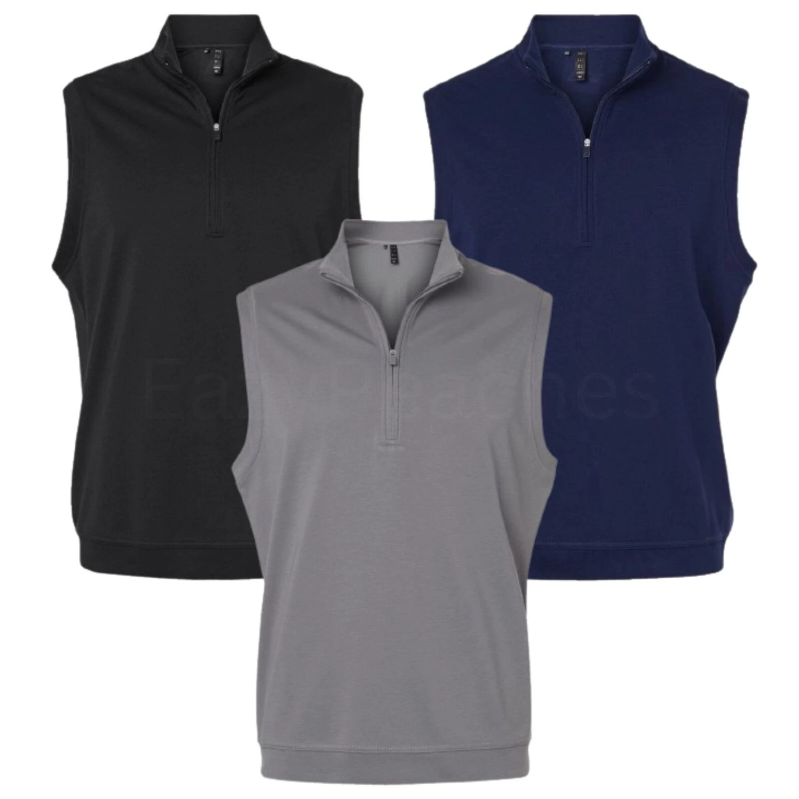 ADIDAS Golf Men's S-4XL Quarter-Zip Club Vest, Mock Neck, Sleeveless Jacket