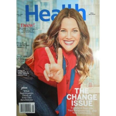 DREW BARRYMORE health THE CHANGE ISSUE diet resolutions IMMUNE SYSTEM no label