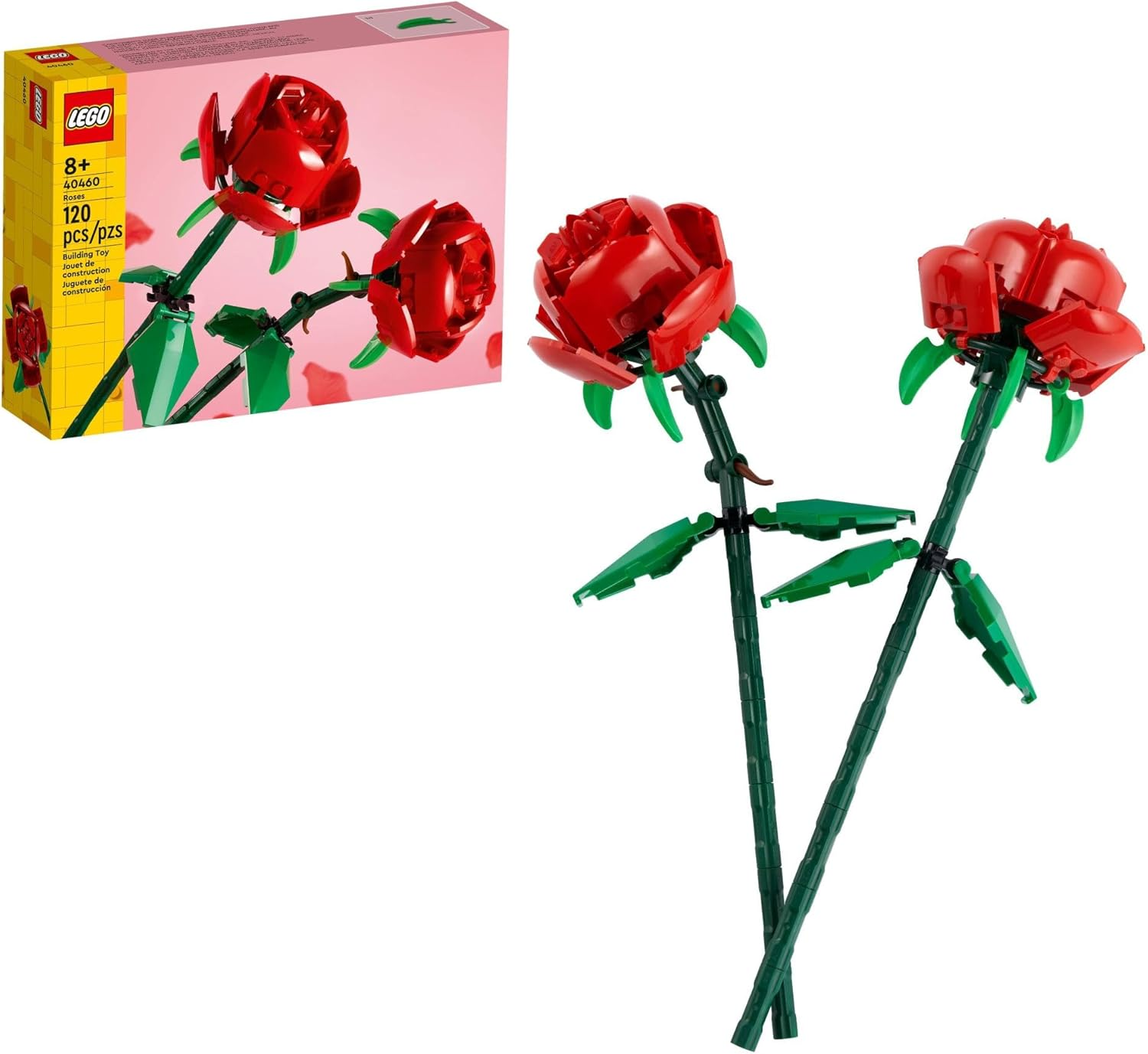 LEGO Roses Building Toy for Kids Ages 8 Plus Artificial Fake Flowers