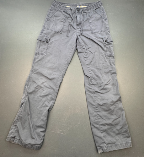 L.L. Bean Cargohose Damen Gr. 10 Flanell gefüttert grau Favorite Fit Taschen