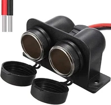 Waterproof Power Dual Socket Car Motorcycle Cigarette Lighter Plug 12V Outlet