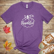 Thankful Pumpkin Fall Halloween T Shirt 02796