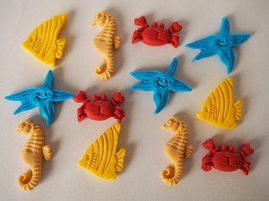 32 Ocean Sea Creatures Edible Cupcake Toppers Cake